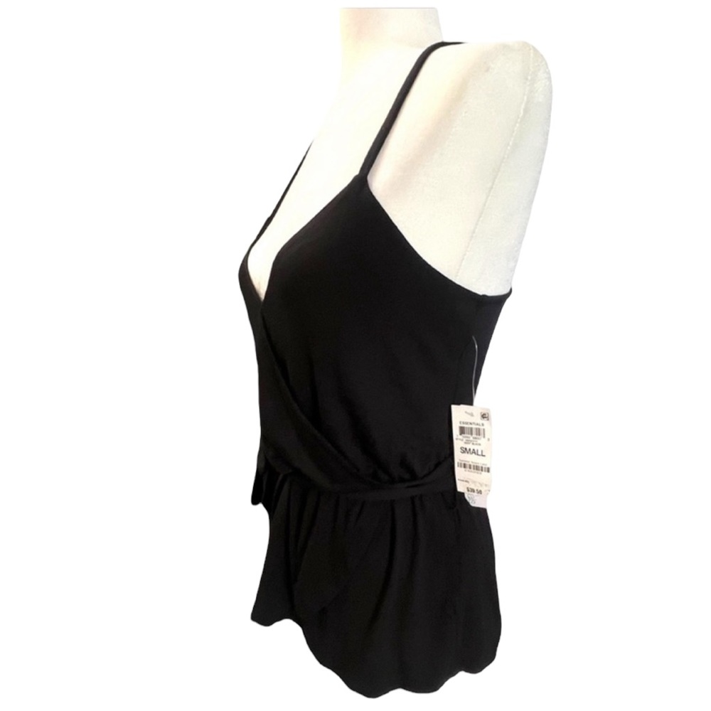 Bar III Essentials Spaghetti Strap Deep Black Top… - image 3